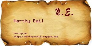 Marthy Emil névjegykártya